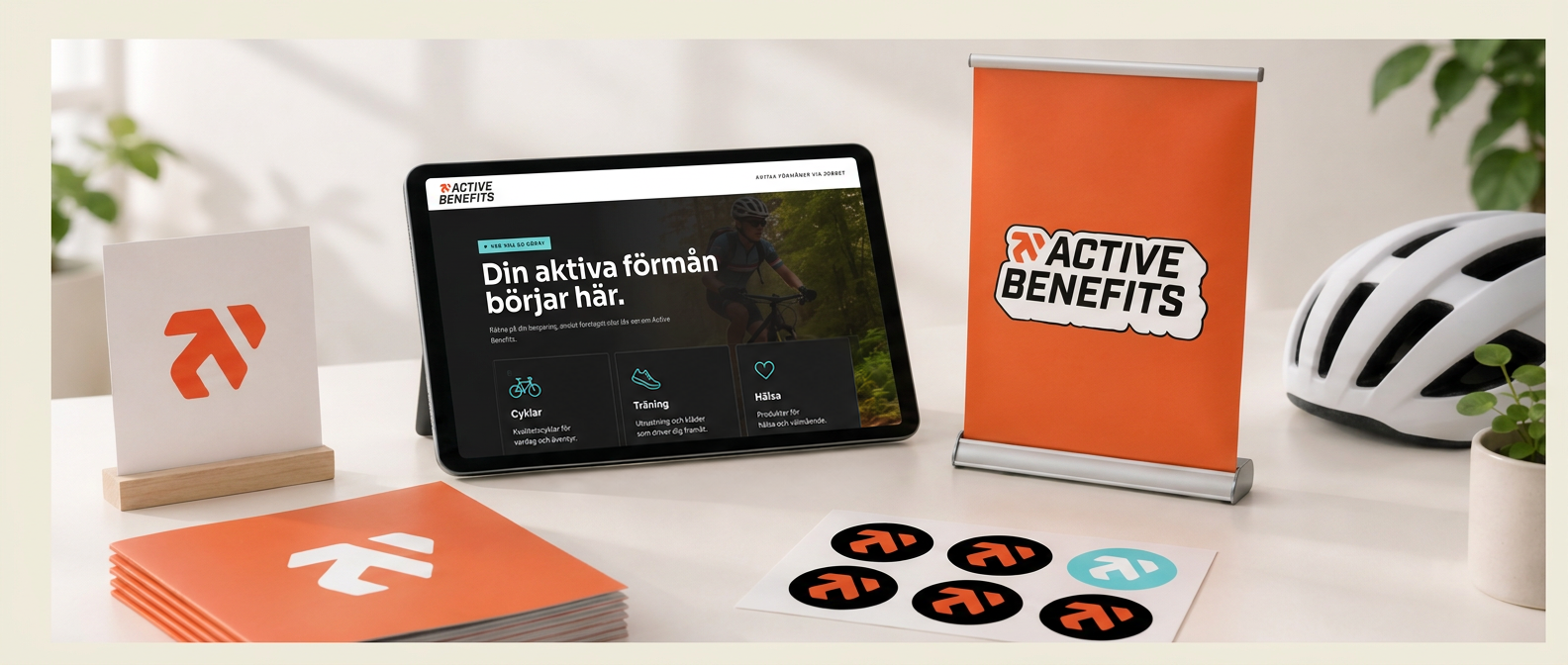 Butikskit med iPad, flaggor, tri-folds, broschyrer och klistermärken